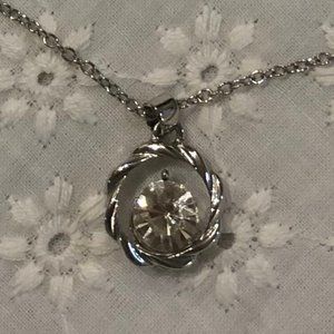 Faux diamond pendant necklace